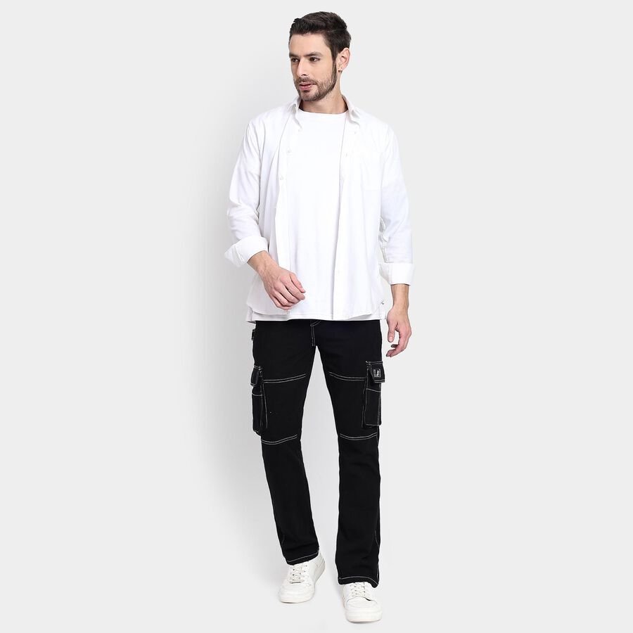 Men's 100% Cotton Skinny Jeans , Black, large image number null