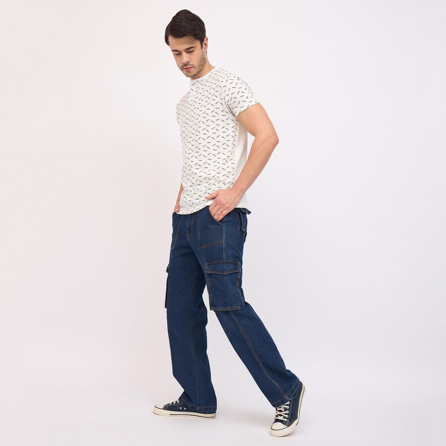 Men's Henley Half Sleeves T-Shirt, White, large image number null