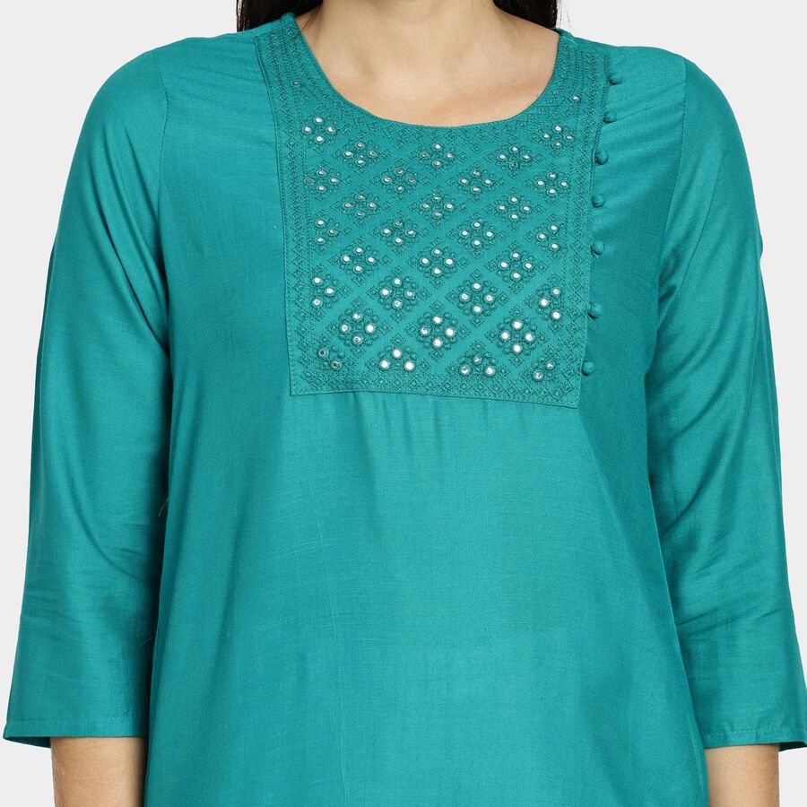 Ladies' Kurta, गहरा हरा, large image number null