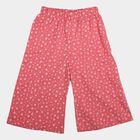 Girls Pink Wide Leg Floral Print Capri, हल्का गुलाबी, small