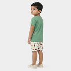 Boys' Green 100% Cotton Round Neck Solid Baba Suit, Light Green, small