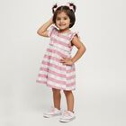 Infants' Pink and White Checkered Sleeveless Cotton Frock, हल्का गुलाबी, small image number null