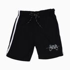Boys Cotton Blend Bermuda Shorts, काला, small