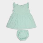 Infants' 100% Cotton Frock, Dark Green, small