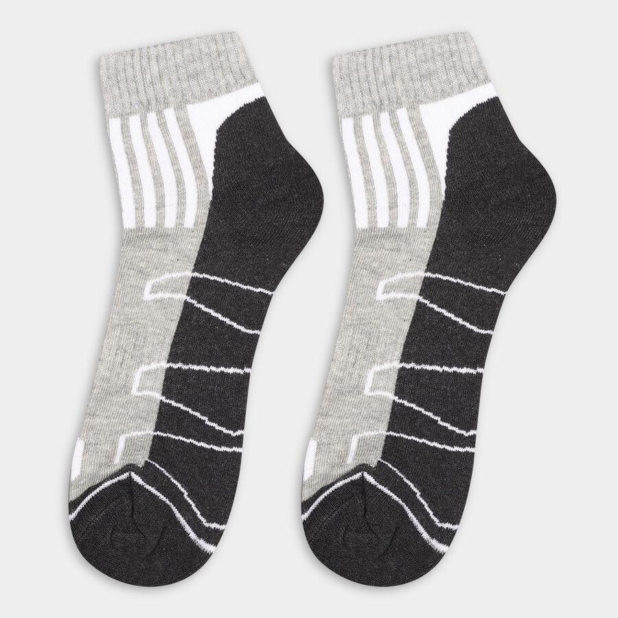 Men's Multi-Color Ankle-Length Geometric Pattern Socks, नेवी ब्लू, large image number null