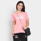 Ladies' Round Neck T-Shirt, Light Pink, small