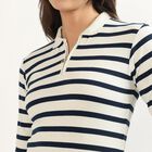 Women's Navy Blue Round Neck Casual Top, Navy Blue, small