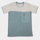 Boys Light Blue Round Neck Casual T-Shirt, Light Blue, small