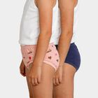 Girls Blue Regular Fit Solid Panty, गहरा नीला, small