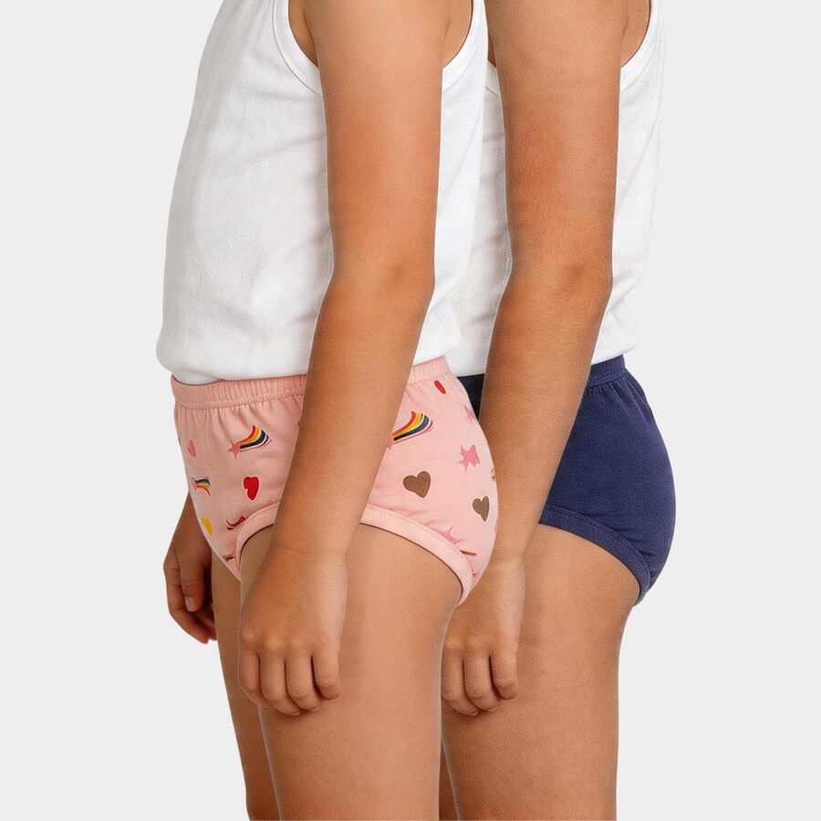 Girls Blue Regular Fit Solid Panty, गहरा नीला, large
