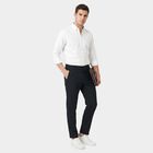 Men's Slim Fit Formal Trousers, गहरा नीला, small