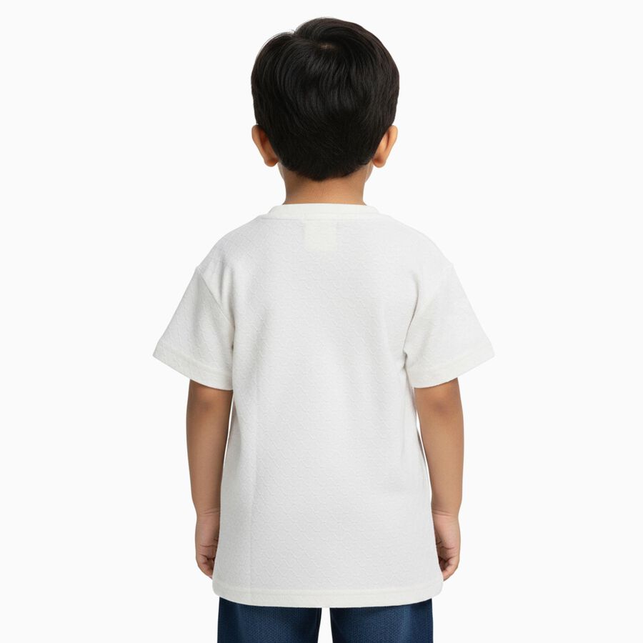 Boys' Half Sleeves T-Shirt, सफ़ेद, large
