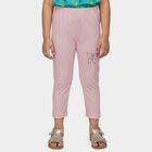 Girls' Pink Stretch Butterfly Embellished Legging, Light Pink, small