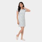 Women's Light Blue Round Neck T-Shirt Style Nighty, हल्का नीला, small