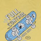 Boys' Yellow Cotton Round Neck Graphic Baba Suit, Yellow, small