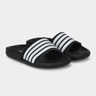 Men's Black Striped Slip-On Sliders, Black, small
