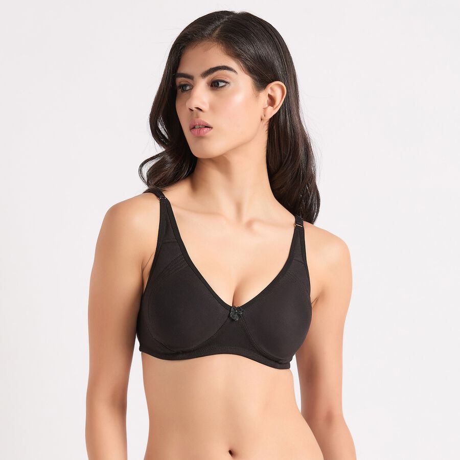 Ladies' Non-Padded Bra, काला, large image number null