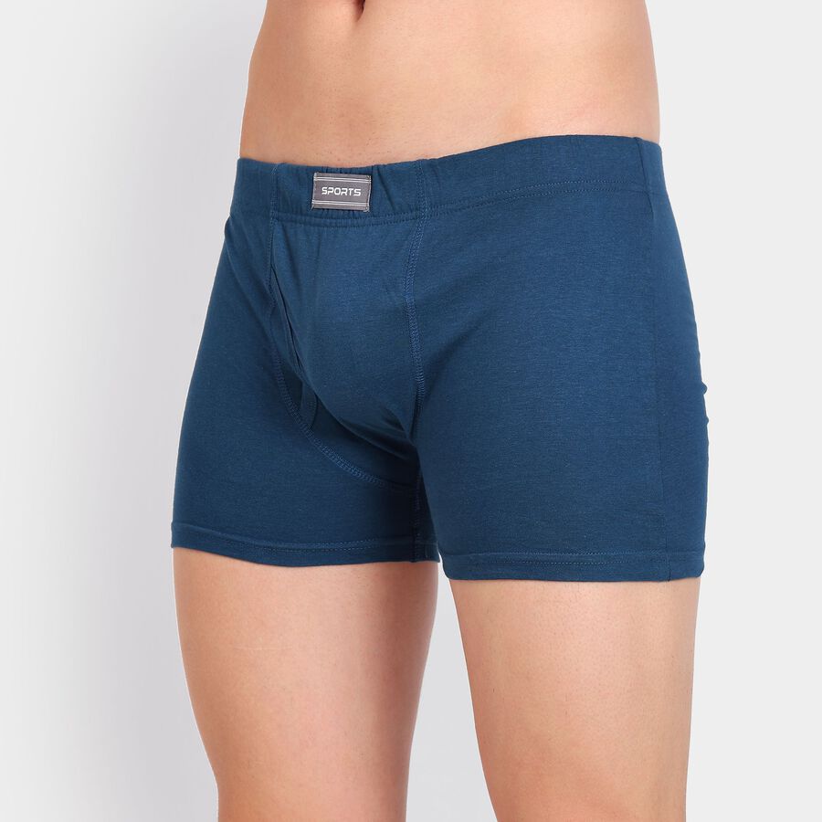 Men's 100% Cotton Trunks, Teal Blue, large image number null