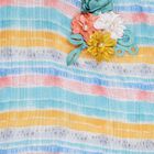 Girls' Multicolor Striped Sleeveless Top and Capri Set, एक्वा, small image number null