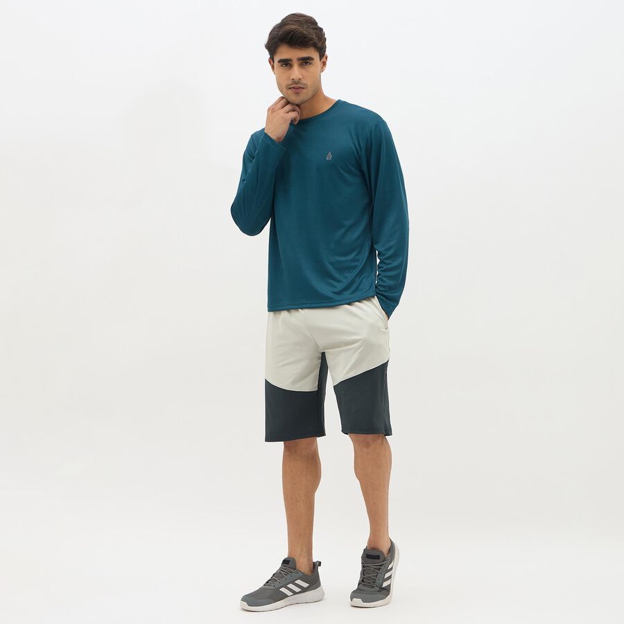 Men's Deep Teal Crew Neck Casual T-Shirt, टील ब्लू, large image number null
