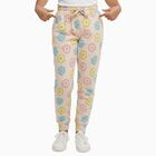 Girls Light Beige Floral Printed Cotton Blend Pyjama, Light Pink, small image number null