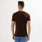 Men's Deep Brown Round Neck Graphic T-Shirt, Brown, small image number null