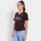 Ladies' 100% Cotton Round Neck T-Shirt , Brown, small image number null