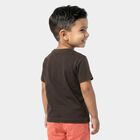 Boys Black Cotton Round Neck Regular Boys T-Shirt, Charcoal, small