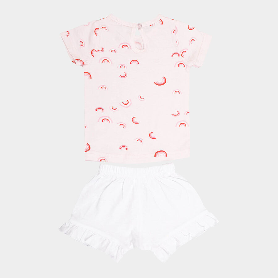 Infants Cotton Shorts Set, Pink, large image number null