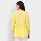 Ladies' 100% Cotton Kurti, Yellow, small