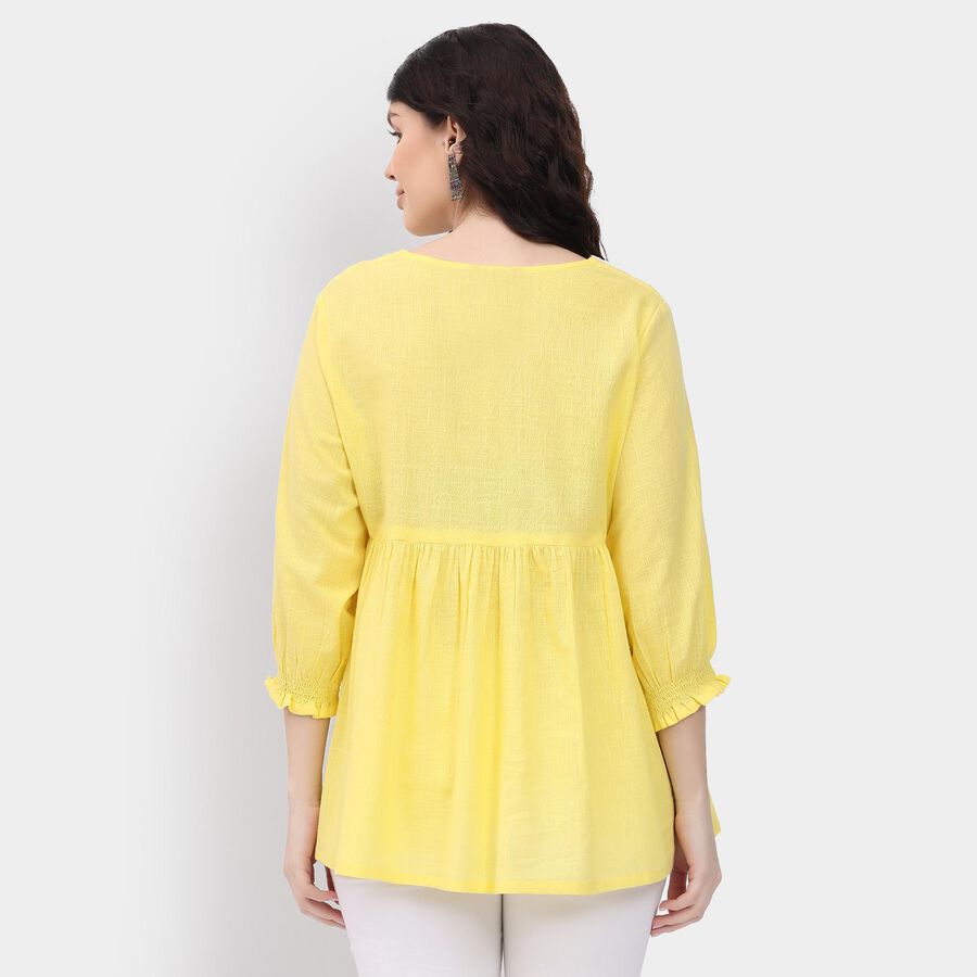 Ladies' 100% Cotton Kurti, Yellow, large