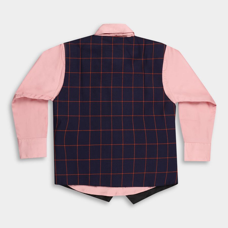Boys' 100% Cotton Casual Shirt, Navy Blue, large image number null