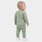 Infants Green Cotton Round Neck Lounge Set Hipster Set, हल्का हरा, small