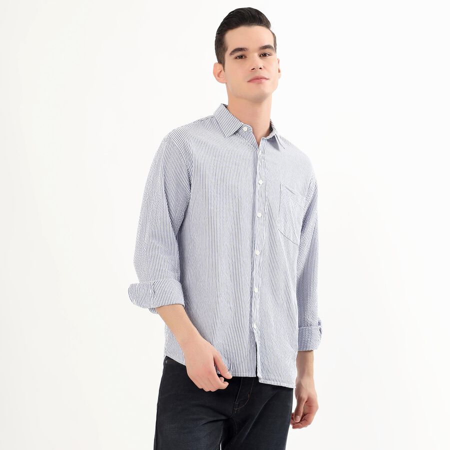 Men's Casual Shirt, Mid Blue, large image number null