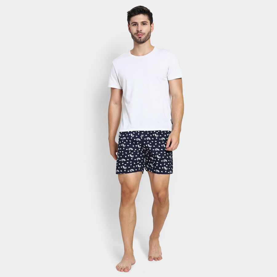 Men's 100% Cotton Boxers , Navy Blue, large