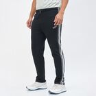 Men's Jet Black Regular Fit Side-Striped Track Pants, काला, small