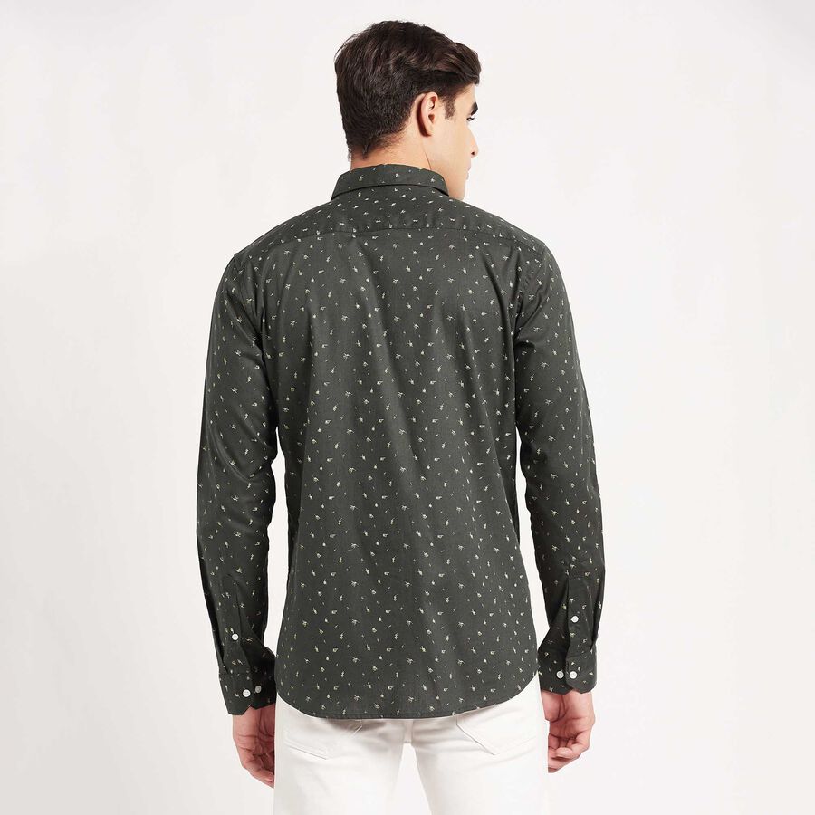 Cotton Casual Shirt, Dark Green, large image number null