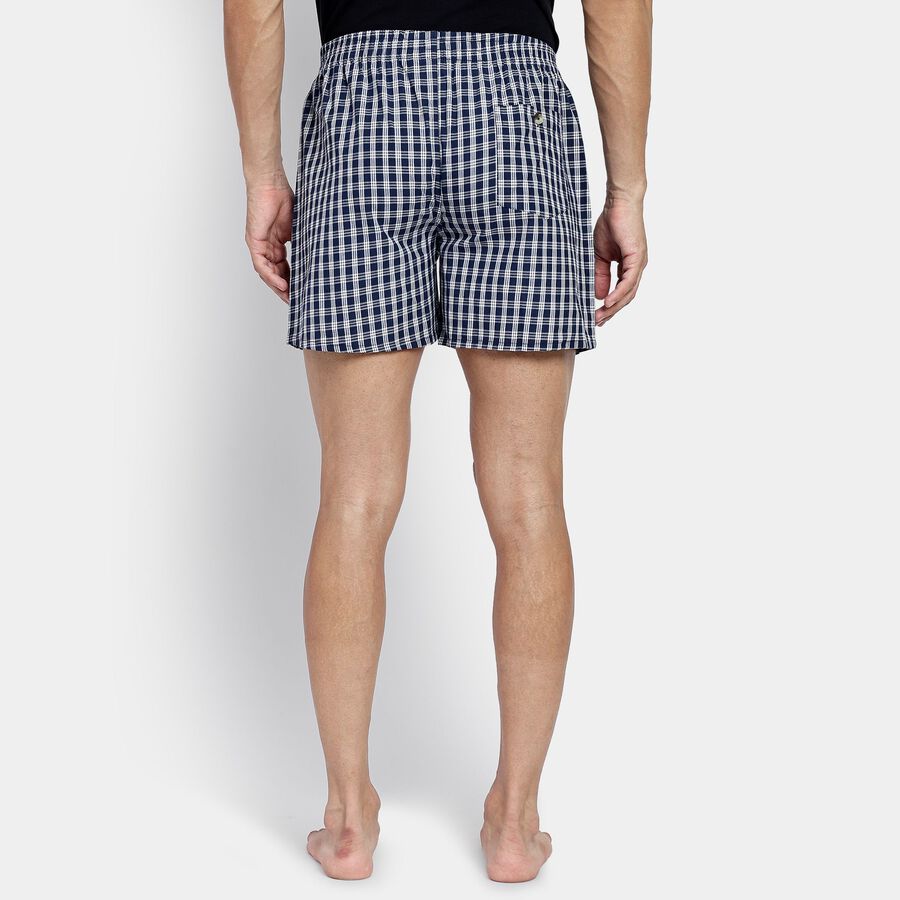Men's 100% Cotton Boxers, नेवी ब्लू, large