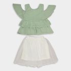 Girls' Top Skirt, हल्का हरा, small