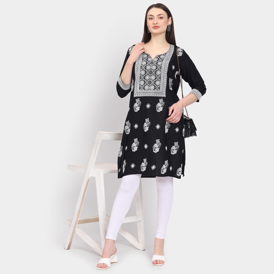 Ladies' Kurta, Black, large image number null