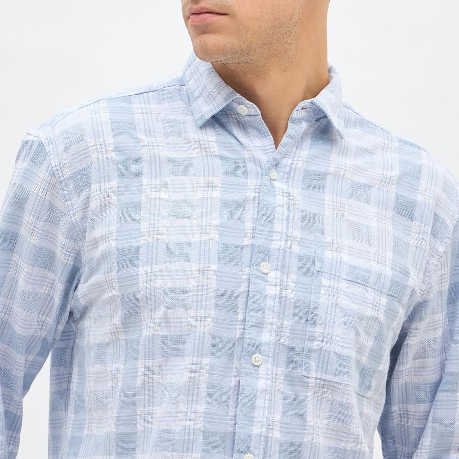 Men's Light Powder Blue Classic Casual Shirt, हल्का नीला, large image number null