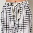 Checks Culottes Fit High Rise Trousers, Black, small image number null