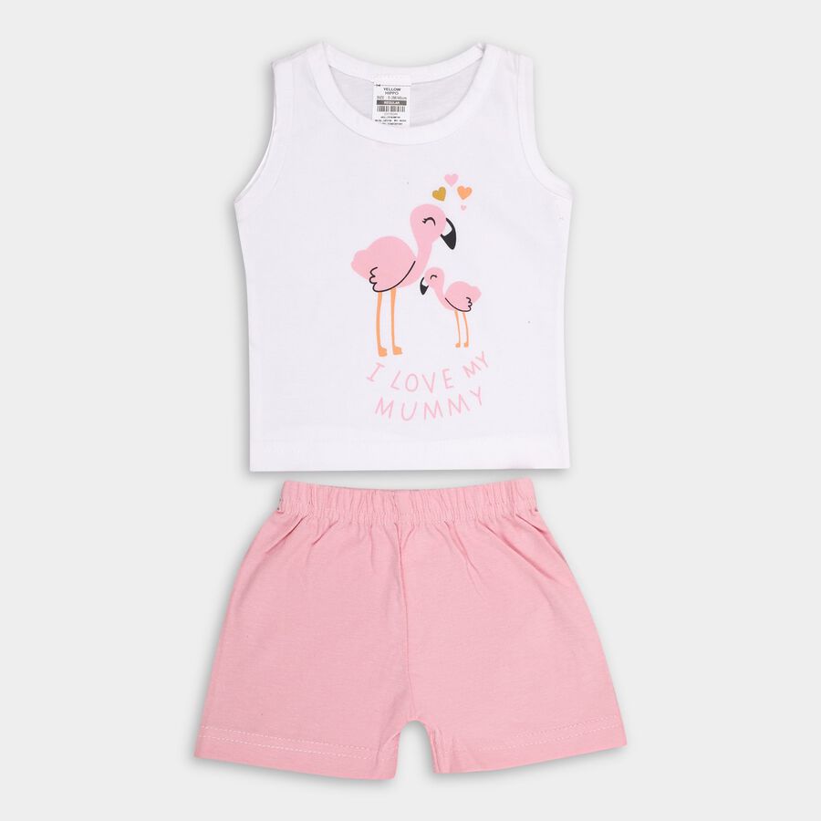 Infants' 100% Cotton Short Set, हल्का गुलाबी, large image number null