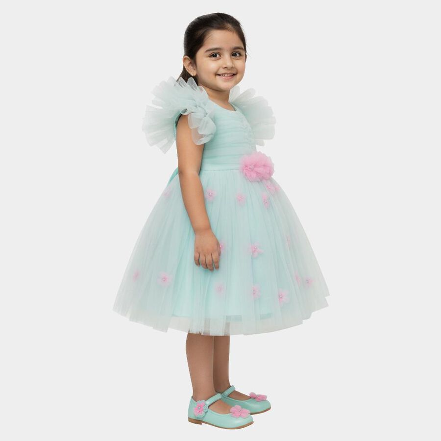 Girls' Frock, Light Green, large