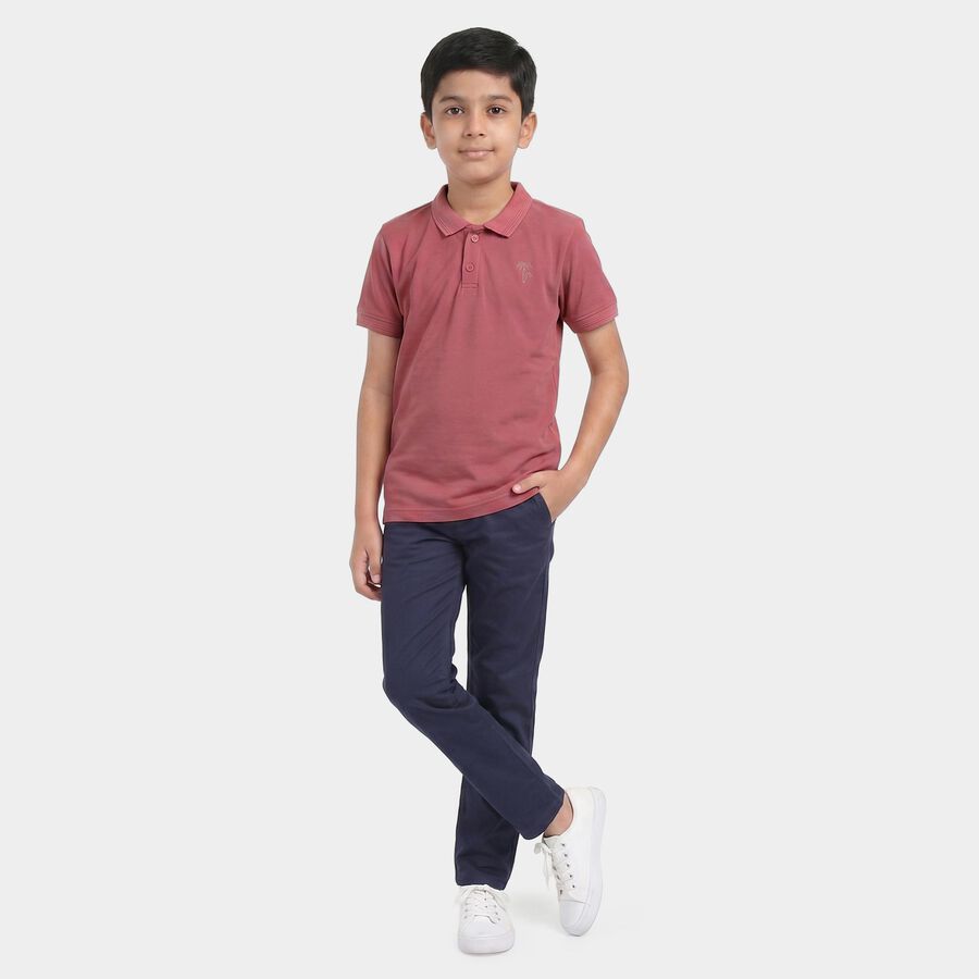 Boys Pink Polo Neck Polo Boys T-Shirt, गुलाबी, large