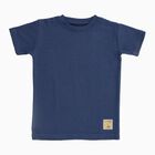 Boys Muted Midnight Blue Crew Neck Casual Half Sleeve T-Shirt, मध्यम नीला, small