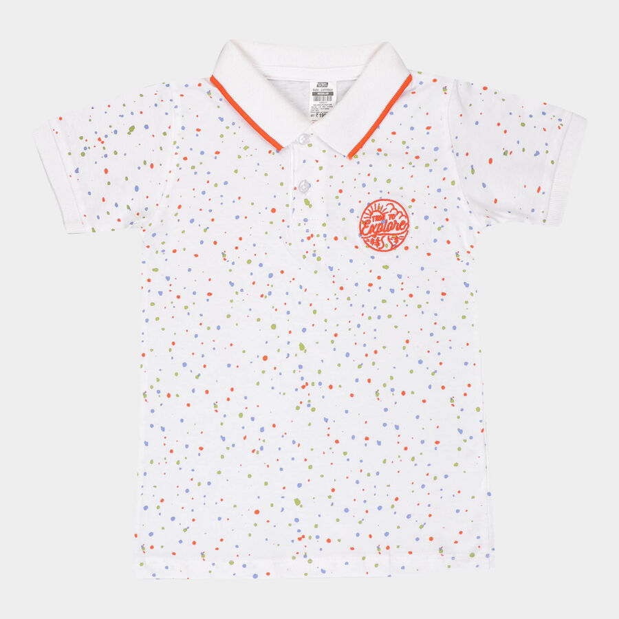 Boys Cotton T-Shirt, White, large image number null
