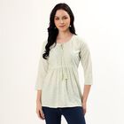Women's Light Sage Green Round Neck Printed Kurti, Light Green, small image number null