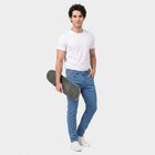 Men's Light Blue Slim Fit Washed Jeans, हल्का नीला, small
