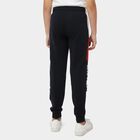 Boys' Navy Blue Jogger Graphic Printed Cotton Blend Pyjama, नेवी ब्लू, small